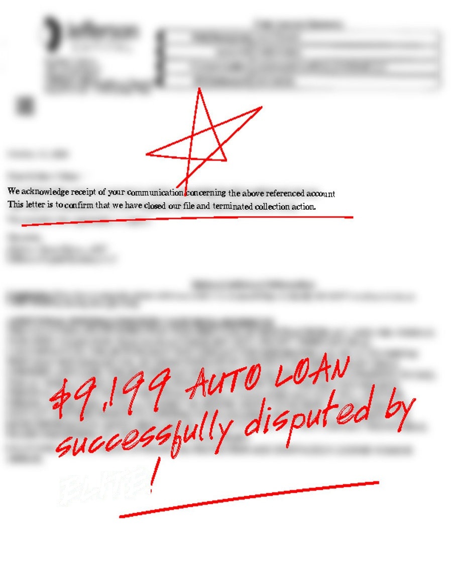 Redacted debt account update, example 8
