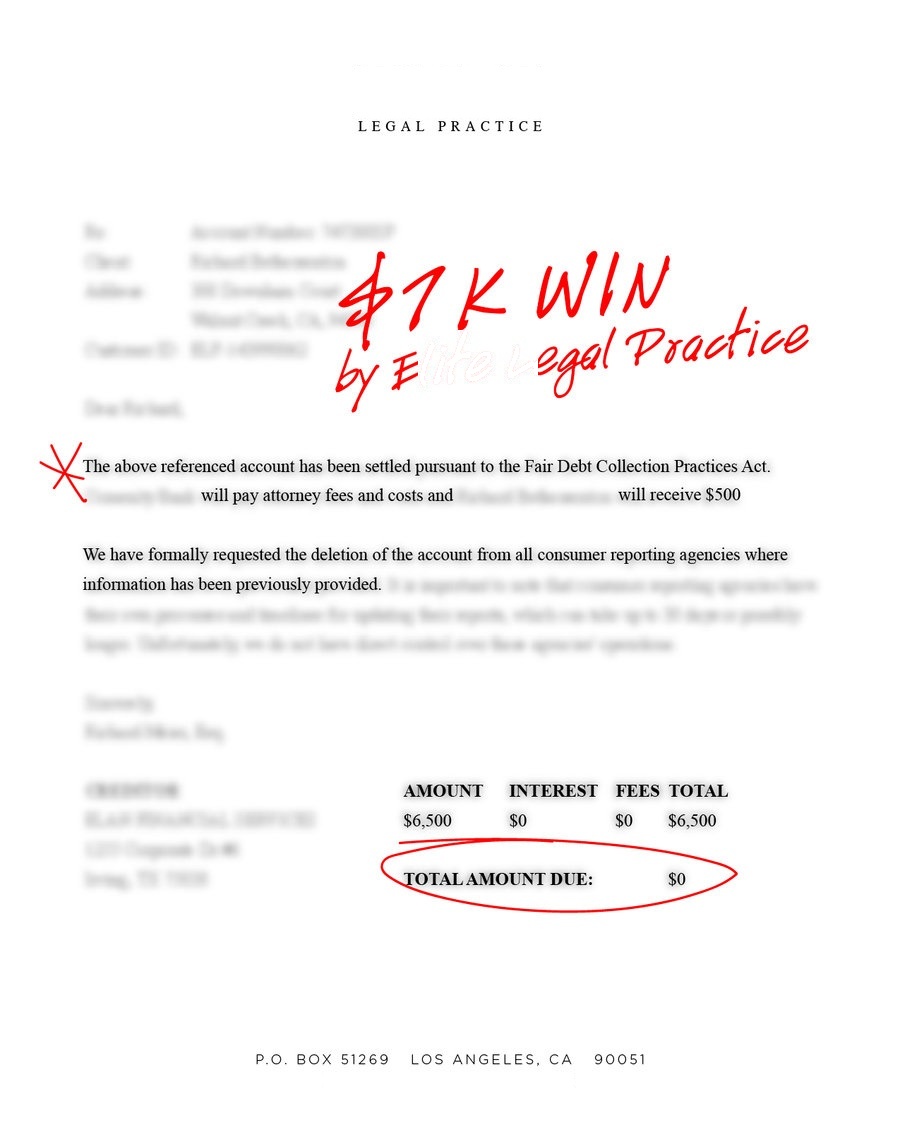 Redacted collector contact resolution, example 2