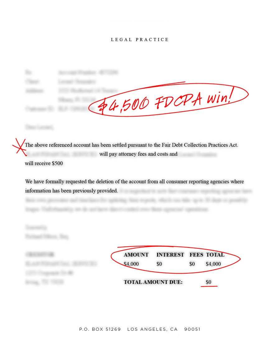 Redacted collector contact resolution, example 4